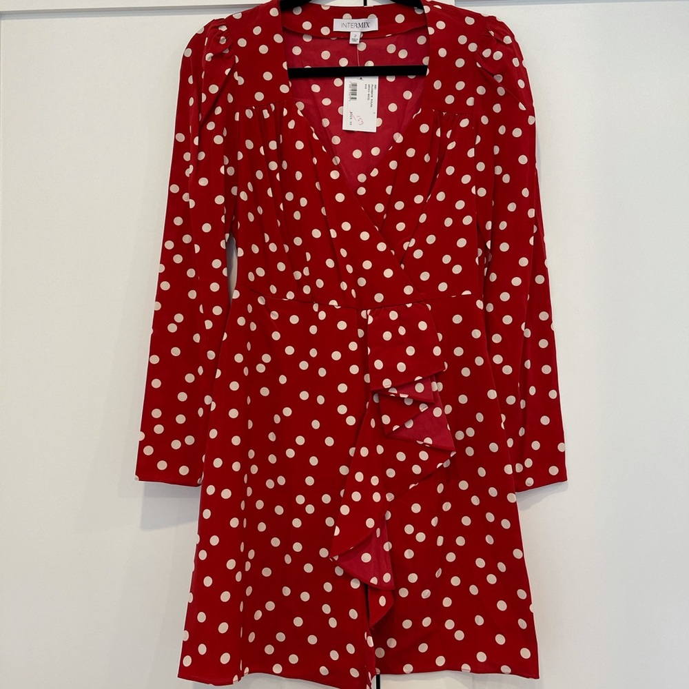 Intermix red polka dot dress